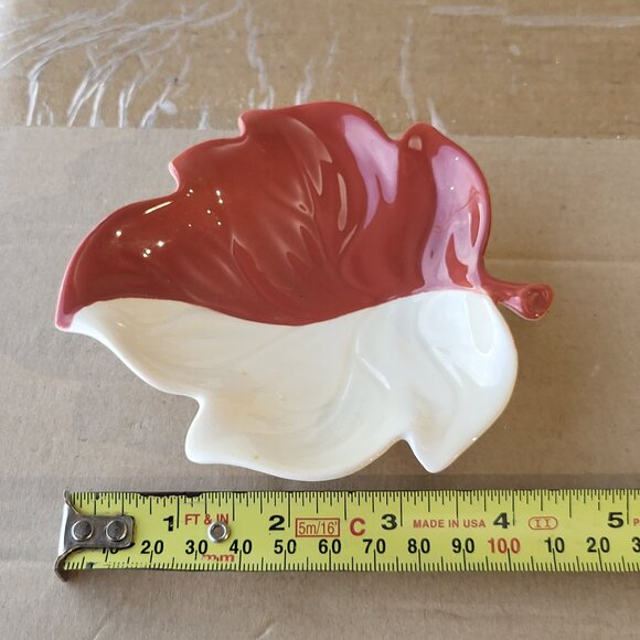 VTG UK CARLTON WARE (AUSTRALIAN DESIGN) HAND PAINTED LEAF DISH 5" 1950's BIN I - Picture 5 of 5